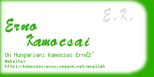 erno kamocsai business card